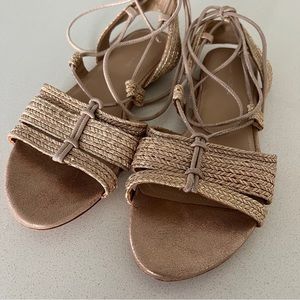 Pour La Victoire Metallic Tie Sandals